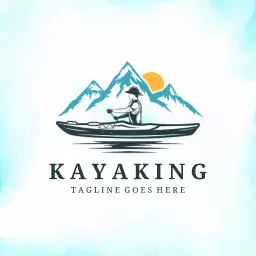 Experience Adventure on the Water with Kayaking Logo Template