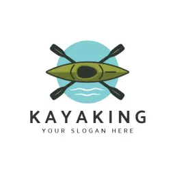Experience Adventure on Water with Kayaking Logo Template