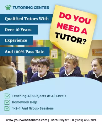 Experienced Tutoring Services Promotional Flyer Template