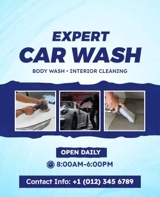 Expert Car Wash and Interior Cleaning Flyer Template