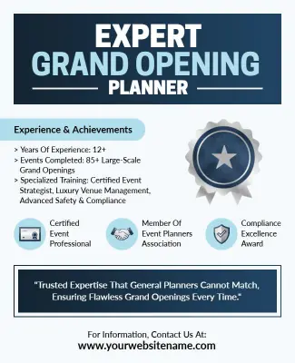Expert Grand Opening Event Planner Flyer Template