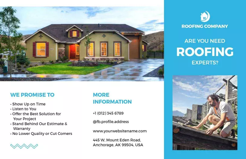Expert Roofing Services Reliable Solutions and Estimates Brochure Template