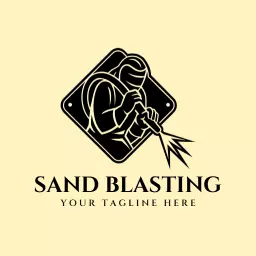 Expert Sand Blasting Techniques Showcased in Action Logo Template