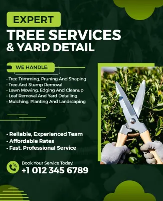 Expert Tree Services and Yard Maintenance Flyer Template