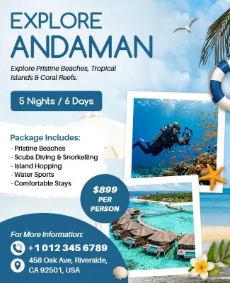 Explore Andaman Island Adventure Tour Flyer Template