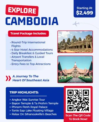 Explore Cambodia Travel Package Flyer Template