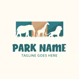 Explore Diverse Wildlife in a Beautiful Safari Logo Template