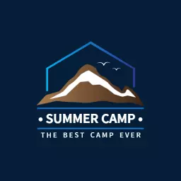 Explore Exciting Outdoor Adventures at Our Summer Camp Logo Template