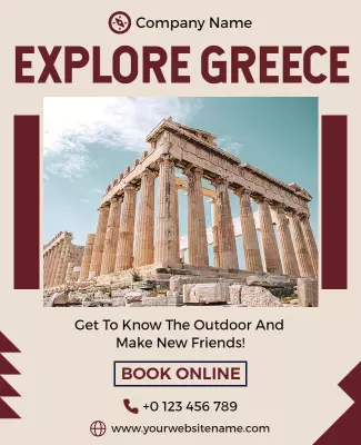 Explore Greece Travel Promotion Flyer Template