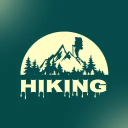 Explore Majestic Mountains and Lush Forests Hiking Logo Template