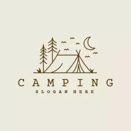 Explore Nature with a Cozy Brown Camping Scene Logo Template