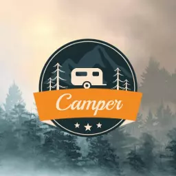 Explore Nature with Vintage Camper Trailer Adventure Logo Template