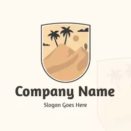 Explore Nature's Beauty with Elegant Desert Landscape Logo Template