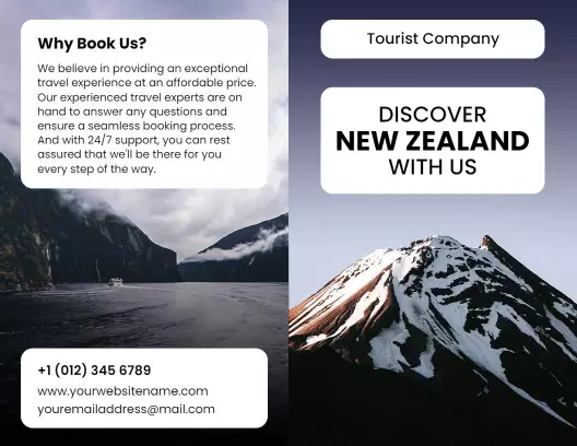 Explore New Zealand Scenic Travel Experience Brochure Template
