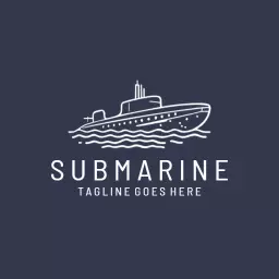 Explore the Depths of the Ocean with Submarine Logo Template