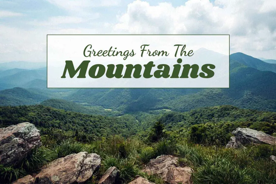 Explore the Mountains Travel Greetings Postcard Template