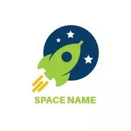Explore the Universe with a Vibrant Green Rocket Logo Template