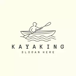 Explore Tranquil Waters with Engaging Kayaking Logo Template