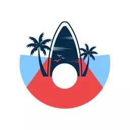 Explore Tropical Islands and Surfing Adventures Logo Template