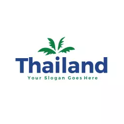 Explore Tropical Thailand with Lush Palm Trees and Beaches Logo Template