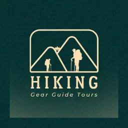 Exploring Breathtaking Mountain Trails with Hiking Guide Tours Logo Template