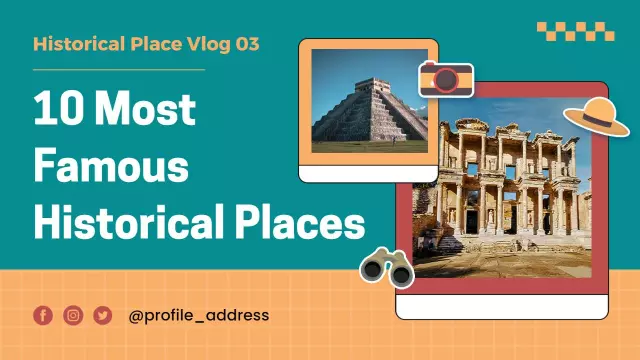 Exploring Iconic Historical Places Vlog Trending YouTube Thumbnail Template