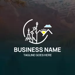 Exploring Iconic Landmarks and Natural Beauty Logo Template