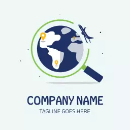 Exploring the World with Magnifying Glass Travel Logo Template