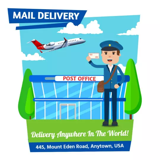 Express Mail Delivery Service with Airplane Graphic Ad Template