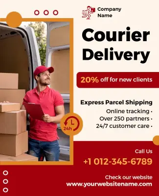 Express Parcel Shipping Services Flyer Template