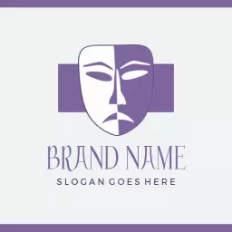 Expressing Emotion and Artistry Through Dramatic Masks Logo Template