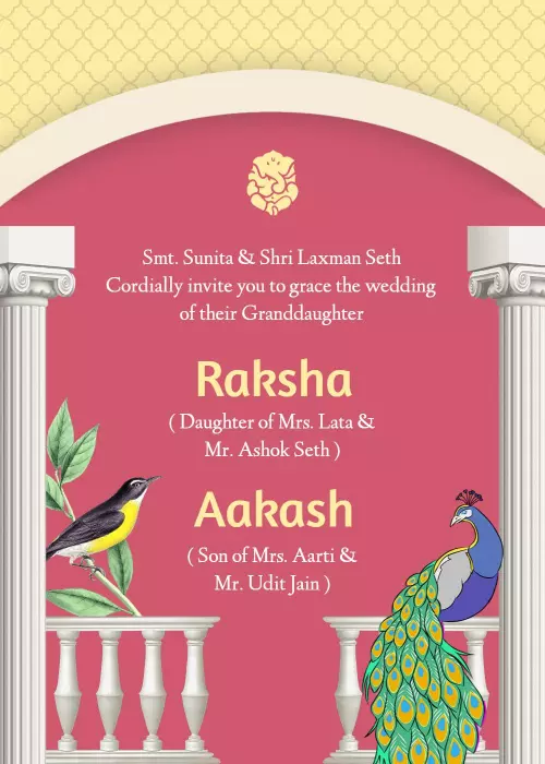 Exquisite Indian Wedding Ceremony Celebration Invitation Template
