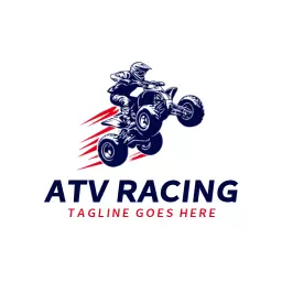 Extreme ATV Racing Design Featuring Dynamic Motion Elements Logo Template