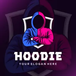 Eye-Catching Blue and Pink Hoodie Design Showing Strength Logo Template