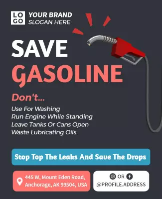 Eye-Catching Fuel Conservation Awareness Poster Template