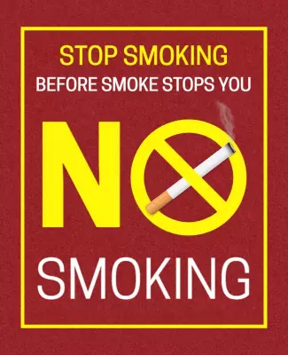 Eye-Catching Red Anti-Smoking Awareness Campaign Poster Template