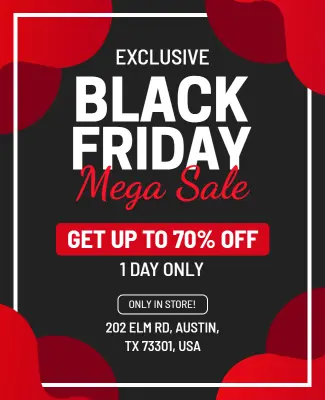 Eye-Catching Red Black Friday Discount Event Flyer Template