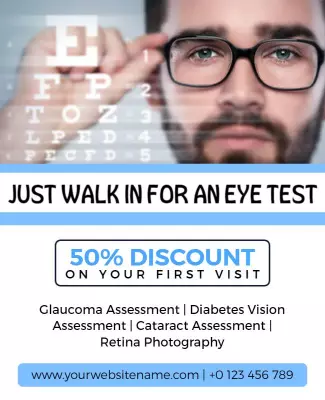 Eye Test and Vision Care Promotional Flyer Template