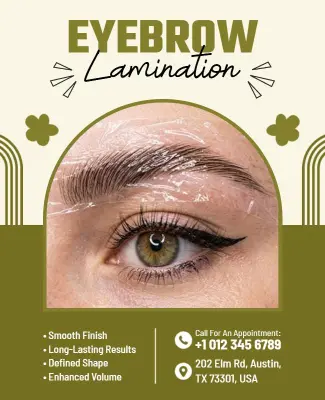 Eyebrow Lamination Beauty Service Flyer Template