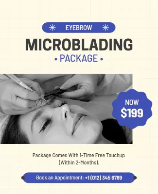 Eyebrow Microblading Promotional Flyer Template