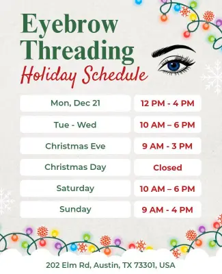 Eyebrow Threading Holiday Schedule Flyer Template