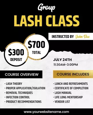 Eyelash Extension Training Class Flyer Template