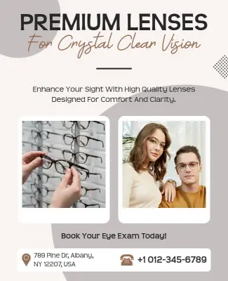 Eyewear Store Premium Lenses Promotion Flyer Template
