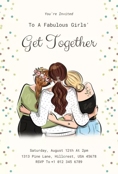 Fabulous Girls' Friendship Get Together Invitation Template