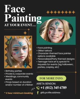 Face Painting Event Services Flyer Template