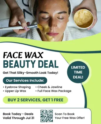 Face Wax Service Beauty Deal Flyer Template