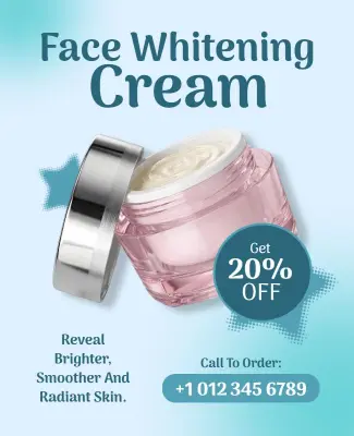 Face Whitening Cream Advertisement Poster Template