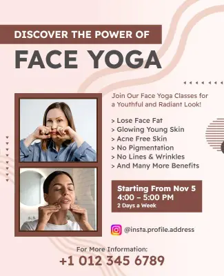 Face Yoga Class Promotion Flyer Template