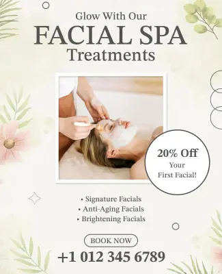 Facial Spa Treatment Promotion Flyer Template