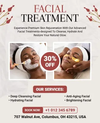 Facial Treatment Promotion Flyer Template